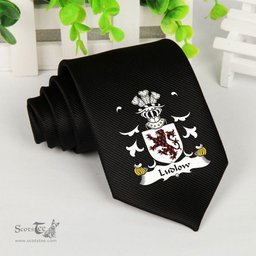 ScotsTee Shop Welsh Ludlow of Shropshire Coat of Arms Family Crest Welsh Neck Tie Black Tie