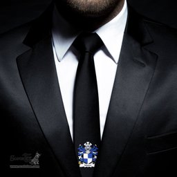 ScotsTee Shop Welsh Moore lords of Crick Monmouthshire Coat of Arms Family Crest Welsh Neck Tie Black Tie