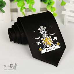 ScotsTee Shop Welsh Meurig King of Gwent Coat of Arms Family Crest Welsh Neck Tie Black Tie