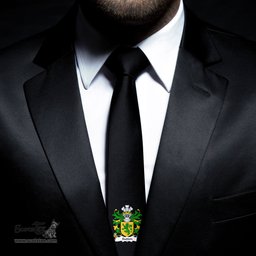 ScotsTee Shop Welsh Sutton of Haverfordwest Pembrokeshire Coat of Arms Family Crest Welsh Neck Tie Black Tie