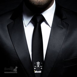 ScotsTee Shop Welsh Padarn PEISRUDD Coat of Arms Family Crest Welsh Neck Tie Black Tie