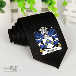 ScotsTee Shop Welsh Newton alias Cradock Coat of Arms Family Crest Welsh Neck Tie Black Tie