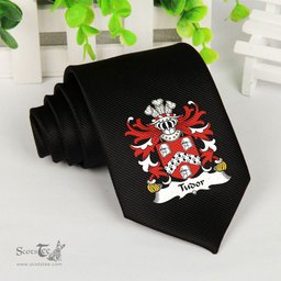 ScotsTee Shop Welsh Tudor from Owain Tudor Coat of Arms Family Crest Welsh Neck Tie Black Tie