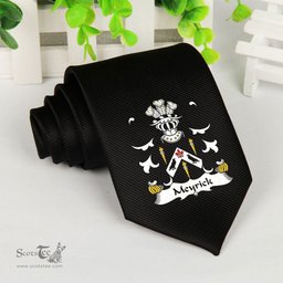 ScotsTee Shop Welsh Meyrick of Bodorgan Anglesey Coat of Arms Family Crest Welsh Neck Tie Black Tie
