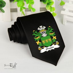 ScotsTee Shop Welsh Owain GWYNEDD Coat of Arms Family Crest Welsh Neck Tie Black Tie