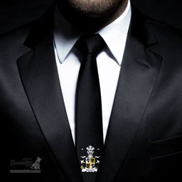 ScotsTee Shop Welsh Macsen WLEDIG Roman Emperor Maximus Coat of Arms Family Crest Welsh Neck Tie Black Tie