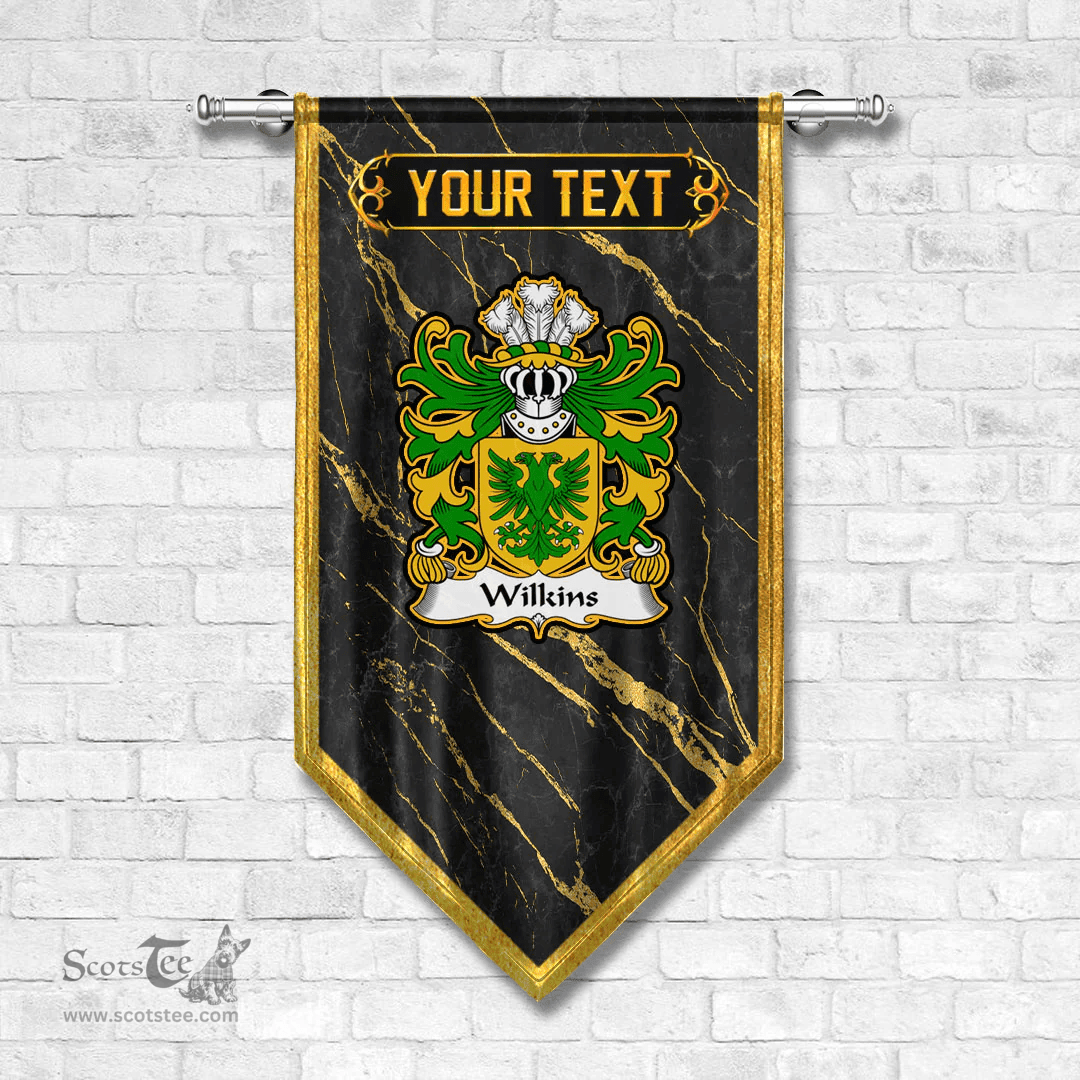 ScotsTee Shop Welsh Wilkins of Glamorgan Coat of Arms Welsh Family Crest Welsh Gonfalon