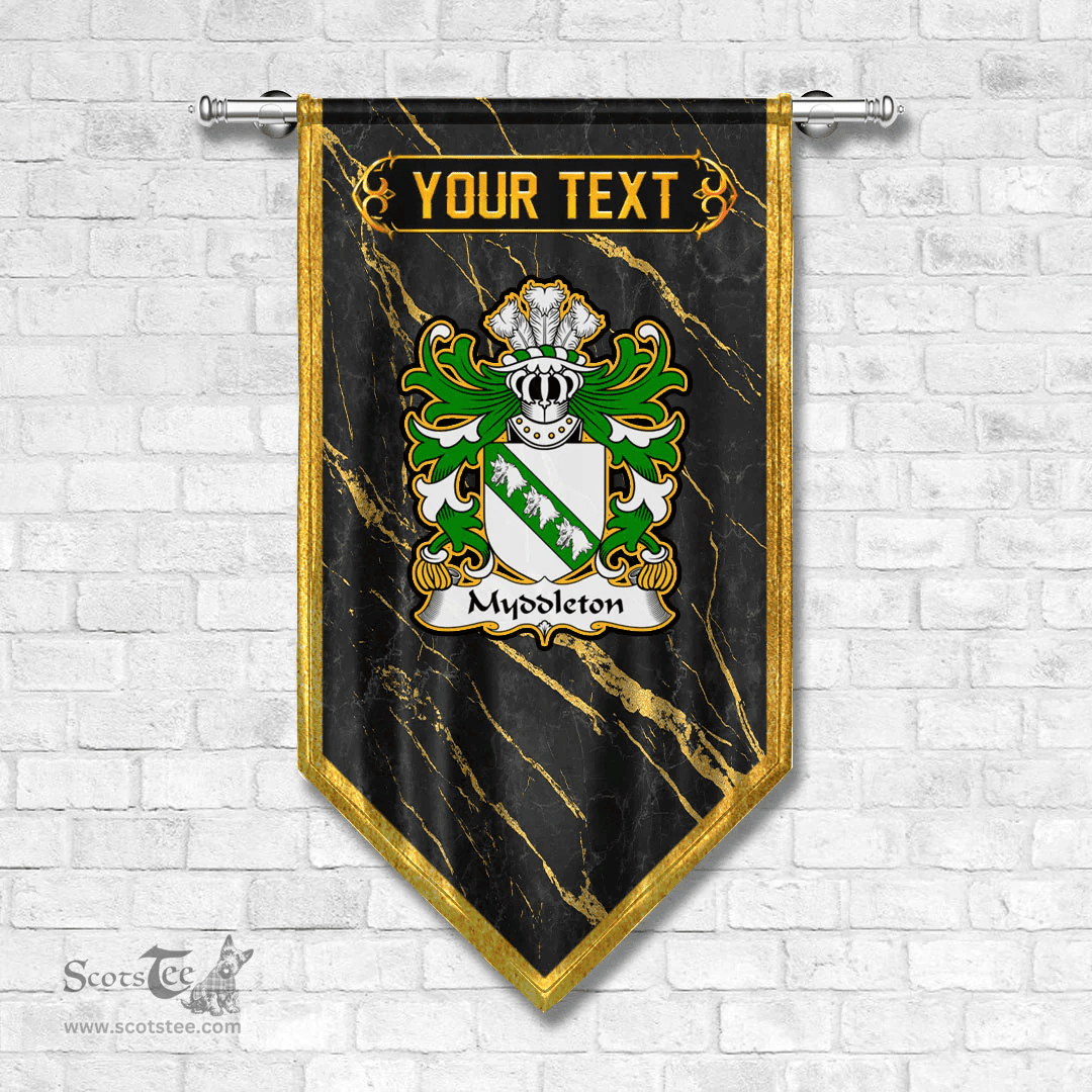 ScotsTee Shop Welsh Myddleton of Gwenynog Denbighshire Coat of Arms Welsh Family Crest Welsh Gonfalon