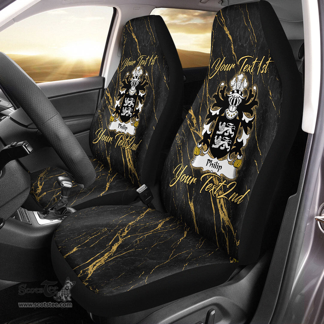 ScotsTee Shop Wales Philip AB IFOR Coat of Arms Family Crest Welsh Car Seat Covers