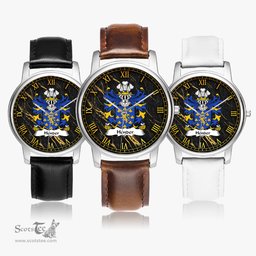 ScotsTee Shop Welsh Hender Desc. from Dafydd ap Dafydd ap Madog Coat of Arms Family Crest Wales Watch Leather Strap Classic Quartz Watch