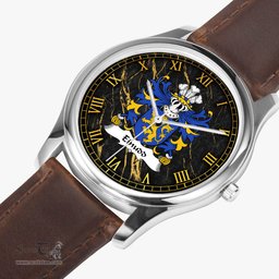 ScotsTee Shop Welsh Einudd GWERNGWY of Dyffryn Clwyd Coat of Arms Family Crest Wales Watch Leather Strap Classic Quartz Watch