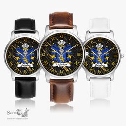 ScotsTee Shop Welsh Llywelyn EURDORCHOG born c.1030 Coat of Arms Family Crest Wales Watch Leather Strap Classic Quartz Watch