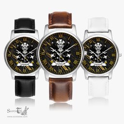 ScotsTee Shop Welsh Llandaff Diocese of Cardiff Coat of Arms Family Crest Wales Watch Leather Strap Classic Quartz Watch