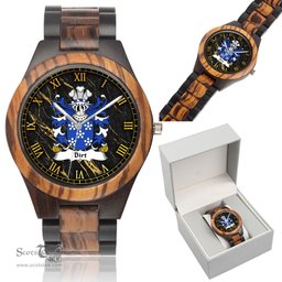 ScotsTee Shop Welsh Birt of Llwyndyrys Cardiganshire Coat of Arms Family Crest Wales Indian Ebony Wooden Watch