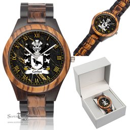 ScotsTee Shop Welsh Corbet Shropshire Medieval Welsh Rolls Coat of Arms Family Crest Wales Indian Ebony Wooden Watch