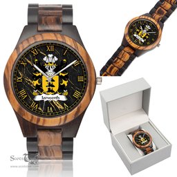 ScotsTee Shop Welsh Iorwerth SAIS Coat of Arms Family Crest Wales Indian Ebony Wooden Watch
