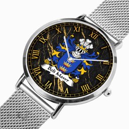 ScotsTee Shop Welsh Beli Mawr King of Britain Coat of Arms Family Crest Wales Watch Ultra-thin Stainless Steel Quartz Watch