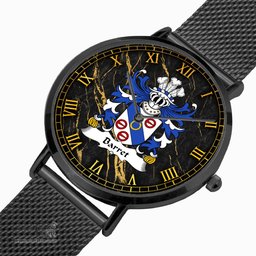 ScotsTee Shop Welsh Barret Coat of Arms Family Crest Wales Watch Ultra-thin Stainless Steel Quartz Watch