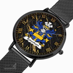 ScotsTee Shop Welsh Bodenham of Rotherwas Hereforshire Coat of Arms Family Crest Wales Watch Ultra-thin Stainless Steel Quartz Watch