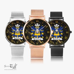 ScotsTee Shop Welsh Bodenham of Rotherwas Hereforshire Coat of Arms Family Crest Wales Watch Ultra-thin Stainless Steel Quartz Watch