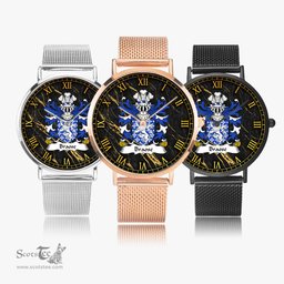 ScotsTee Shop Welsh Braose or Brewis Lords of Brecon Coat of Arms Family Crest Wales Watch Ultra-thin Stainless Steel Quartz Watch