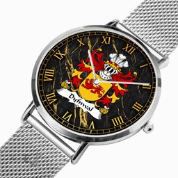 ScotsTee Shop Welsh Dyfnwal MOELMUD Coat of Arms Family Crest Wales Watch Ultra-thin Stainless Steel Quartz Watch