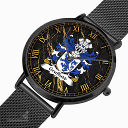 ScotsTee Shop Welsh Gruffudd AP MADOG of Nannau Merionethshire Coat of Arms Family Crest Wales Watch Ultra-thin Stainless Steel Quartz Watch