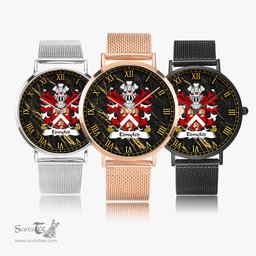 ScotsTee Shop Welsh Ednyfed FYCHAN Coat of Arms Family Crest Wales Watch Ultra-thin Stainless Steel Quartz Watch