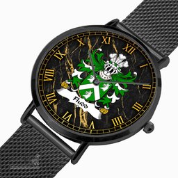 ScotsTee Shop Welsh Fludd Thomas of Kent family of Welsh origin Coat of Arms Family Crest Wales Watch Ultra-thin Stainless Steel Quartz Watch