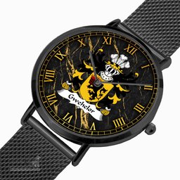 ScotsTee Shop Welsh Gwehelor lord of Llantrisaint Monmouthshire Coat of Arms Family Crest Wales Watch Ultra-thin Stainless Steel Quartz Watch