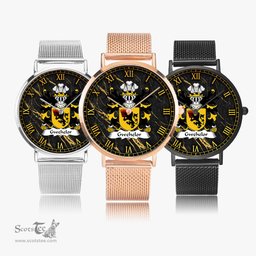 ScotsTee Shop Welsh Gwehelor lord of Llantrisaint Monmouthshire Coat of Arms Family Crest Wales Watch Ultra-thin Stainless Steel Quartz Watch
