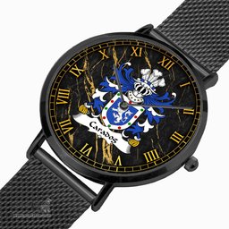 ScotsTee Shop Welsh Caradog FREICHFRAS Earl of Hereford Coat of Arms Family Crest Wales Watch Ultra-thin Stainless Steel Quartz Watch