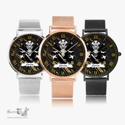 ScotsTee Shop Welsh Gervis of Ruthin Denbighshire Coat of Arms Family Crest Wales Watch Ultra-thin Stainless Steel Quartz Watch