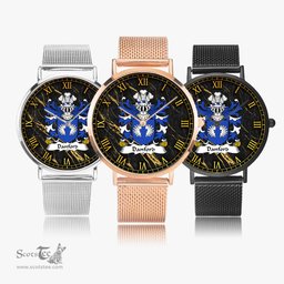 ScotsTee Shop Welsh Danford Monmouthshire Coat of Arms Family Crest Wales Watch Ultra-thin Stainless Steel Quartz Watch