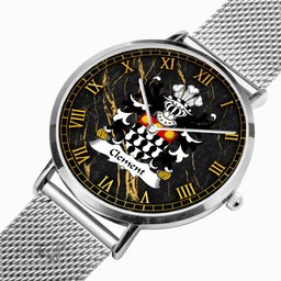 ScotsTee Shop Welsh Clement of Cardiganshire Coat of Arms Family Crest Wales Watch Ultra-thin Stainless Steel Quartz Watch
