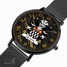 ScotsTee Shop Welsh Clement of Cardiganshire Coat of Arms Family Crest Wales Watch Ultra-thin Stainless Steel Quartz Watch