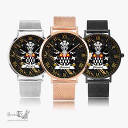 ScotsTee Shop Welsh Clement of Cardiganshire Coat of Arms Family Crest Wales Watch Ultra-thin Stainless Steel Quartz Watch