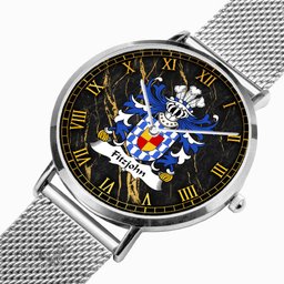 ScotsTee Shop Welsh Fitzjohn Coat of Arms Family Crest Wales Watch Ultra-thin Stainless Steel Quartz Watch