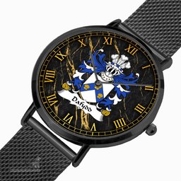 ScotsTee Shop Welsh Dafydd AP CARADOG Coat of Arms Family Crest Wales Watch Ultra-thin Stainless Steel Quartz Watch
