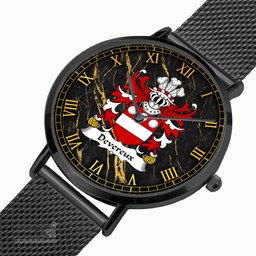 ScotsTee Shop Welsh Devereux of Weobley Herefordshire Coat of Arms Family Crest Wales Watch Ultra-thin Stainless Steel Quartz Watch