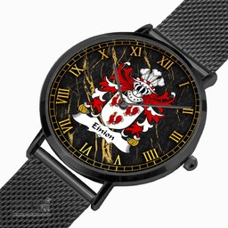 ScotsTee Shop Welsh Einion SAIS AP RHYS AP HYWEL Coat of Arms Family Crest Wales Watch Ultra-thin Stainless Steel Quartz Watch