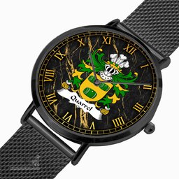 ScotsTee Shop Welsh Quarrel of Kilpeck Herefordshire Coat of Arms Family Crest Wales Watch Ultra-thin Stainless Steel Quartz Watch