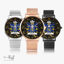 ScotsTee Shop Welsh Hender Desc. from Dafydd ap Dafydd ap Madog Coat of Arms Family Crest Wales Watch Ultra-thin Stainless Steel Quartz Watch