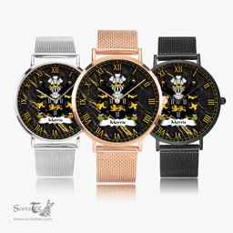 ScotsTee Shop Welsh Morris of Cardiganshire Coat of Arms Family Crest Wales Watch Ultra-thin Stainless Steel Quartz Watch