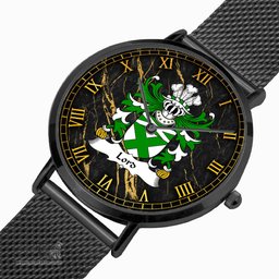 ScotsTee Shop Welsh Lord or Lort of St Patrick Pembrokeshire Coat of Arms Family Crest Wales Watch Ultra-thin Stainless Steel Quartz Watch