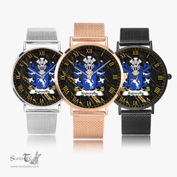 ScotsTee Shop Welsh Kydwelly Sir Morgan Chancellor of Glamorgan Coat of Arms Family Crest Wales Watch Ultra-thin Stainless Steel Quartz Watch