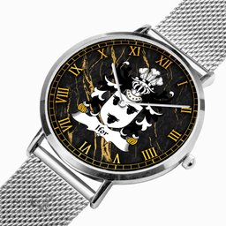 ScotsTee Shop Welsh Ifor HAEL the generous Coat of Arms Family Crest Wales Watch Ultra-thin Stainless Steel Quartz Watch