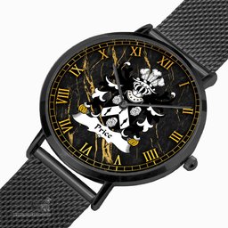 ScotsTee Shop Welsh Price Sir John of Brecon Coat of Arms Family Crest Wales Watch Ultra-thin Stainless Steel Quartz Watch
