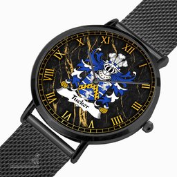 ScotsTee Shop Welsh Tucker of Sealyham Pembrokeshire Coat of Arms Family Crest Wales Watch Ultra-thin Stainless Steel Quartz Watch