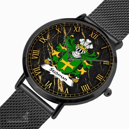 ScotsTee Shop Welsh Stedman of Cardiganshire Coat of Arms Family Crest Wales Watch Ultra-thin Stainless Steel Quartz Watch